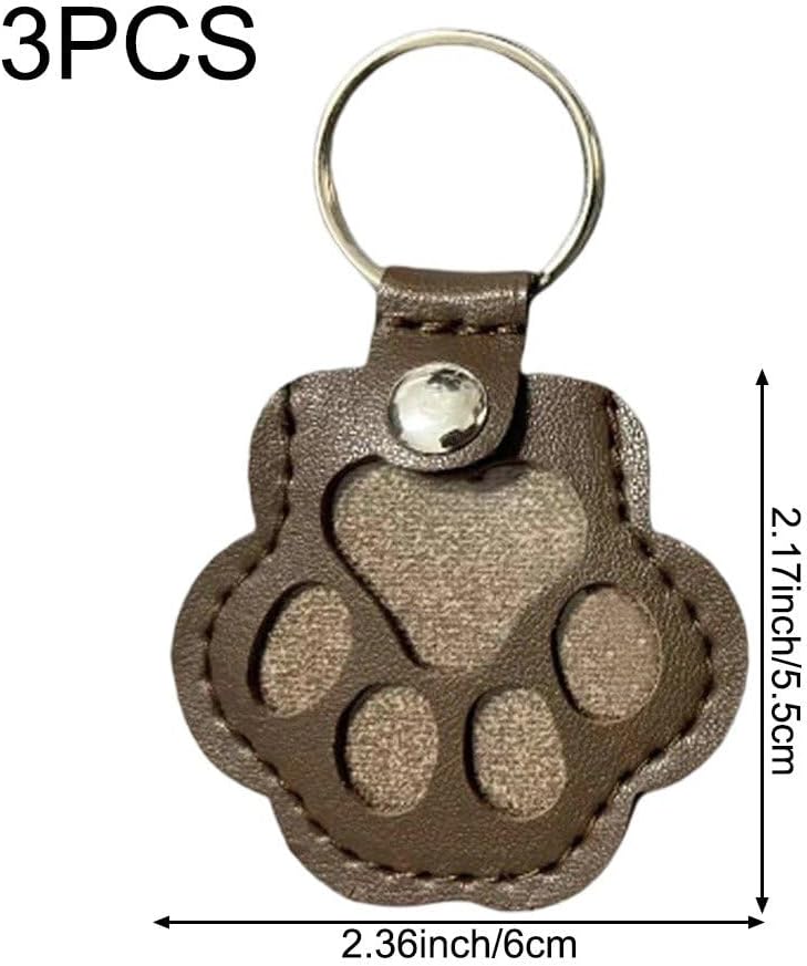 3 Pcs Pet Hair Storage Keychain, Cat Paw Shaped Keychain, Pet Memorial Gift Keyring, Handmade Key Holder for Collecting Cat and Dog Hair - Image 2